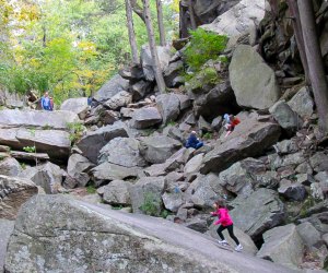 Kids love climbing the rocks at Purgatory Chasm. Photo courtesy of Purgatory Chasm State Reservation, Facebook