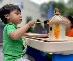 paint a birdhouse and fill it with seeds