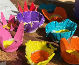 egg carton flowers