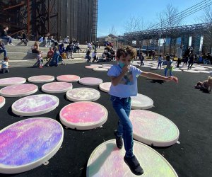 Even in the bright sunlight, Reflect, in Domino Park is a sight to behold. Photo by Sara M.
