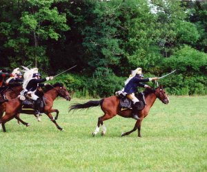 Watch the colonial militia in action at the Revolutionary War & Burning of Bedford Re-enactment . Photo courtesy of the Bedford Historical Societyy of the 