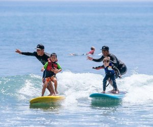 the Rockaway Hotel kids surfing with instructors