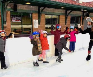 Kids take ice skating lessons at Roosevelt Park Family Skating Rink