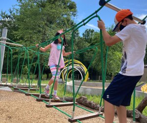 Houston Arboretum Playscape balancing bridge