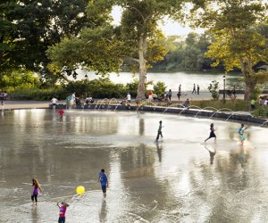 Cool off at the monumental splash pad at LeFrak Center in Prospect Park. Photo by Michael Moran for the Prospect Park Alliance