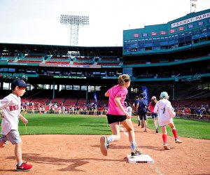Kids can run the bases on select days at Fenway Park. Photo courtesy of the Boston Red Sox