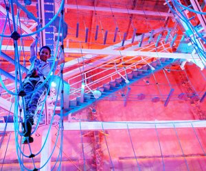 Find some high-flying indoor fun at these kids indoor birthday party places in CT! Photo courtesy of It Adventure Ropes Course