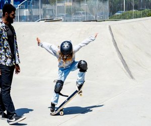 kid at one of the local skateparks in Culver City