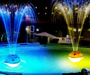 The Whale Pool Fountain makes night swims even more fun. Courtesy of the ChlorStar Store on Amazon