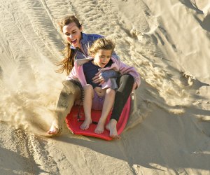 now open in LA - sand sledding the beach berms