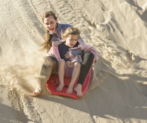 best 100 things to do in Los Angeles: sand sledding the Venice sand berms