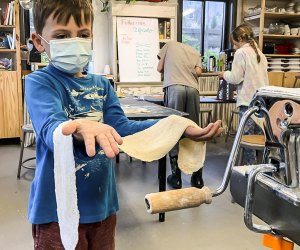 Learning to make pasta in a cooking class. Photo courtesy of the Schoolhouse Kitchen and Studio