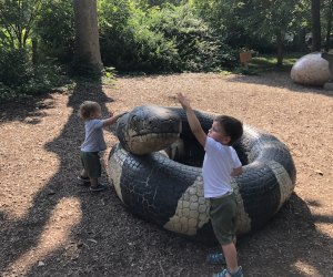 The Staten Island Zoo has fun animal sculptures to climb and explore. Photo by the author