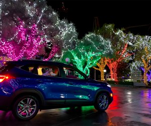 Enjoy Holiday in The Park from the comfort of your car with the drive-thru experience! Photo courtesy of Six Flags