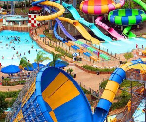 The slides at Six Flags Hurricane Harbor New Jersey keep everyone cool.