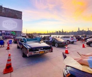 Enjoy a magical night at the Skyline Drive-In Movie Theater on the Greenpoint waterfront. Photo courtesy of the Skyline Drive-In