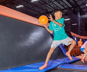 Dodgeball takes on new dimensions when played on a trampoline. Photo courtesy of Sky Zone Trampoline Park
