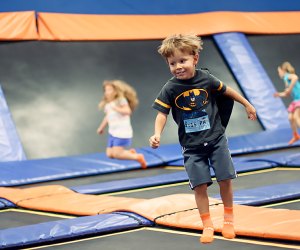 kids bouncing at massive indoor trampoline park