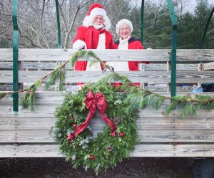 Image of Santa and Mrs Claus at Christmas tree farm near Boston