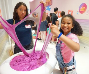 Stretch, mold, squish, and play with slime to your hearts content at the Sloomoo Institute in Soho. 