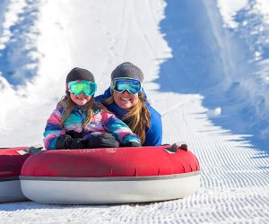 Snow tubers hurtle from top to bottom at exhilarating speeds at Mountain Creek. Photo courtesy of the mountain