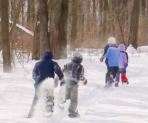 You can still dash through the snow for some kid-friendly fun to start the new year! Family Snowshoe Adventure photo courtesy of Mass Audubon