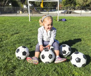 Kids as young as 18 months can get kicking. Photo courtesy of Soccer Kiddos