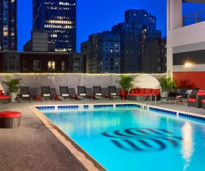 A rooftop pool makes for a refreshing break from Philly sightseeing. Photo courtesy of Sonesta Philadelphia Rittenhouse Square