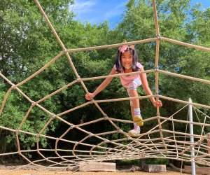 The Nature Playscape: Houston Arboretum's New Playground Was Worth the Wait Climbing the spiderweb. Photo by Vicki Li Yip