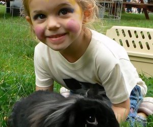 Girl and bunny at Sweetbriar Nature Center