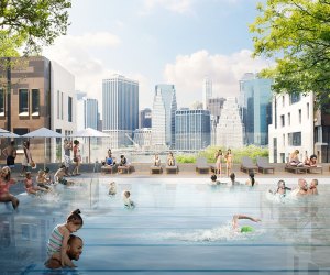Brooklyn Bridge Park Plans to Install a Permanent Outdoor Pool A permanent pool is coming to Squibb Park in Brooklyn Heights. Rendering courtesy of Brooklyn Bridge Park