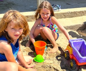 Photo of young kids with beach toys - Connecticut Area Beaches