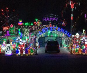 Brilliant display of Holiday Christmas Lights Miami Florida