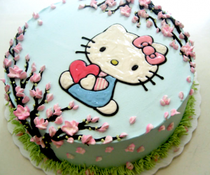 Ice cream cakes are the specialty at Sundaes and Cones, including this fun Hello Kitty design.