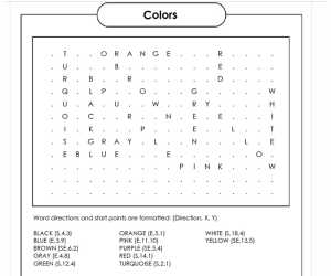 Kids word puzzle games - free printable