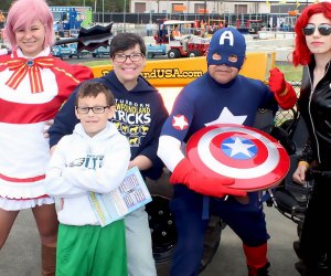 Meet your favorite superheroes at Diggerland on Saturday. Photo courtesy of Diggerland