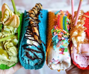 Ice cream tacos come in every flavor and color. Photo courtesy of Sweet Rolled Tacos