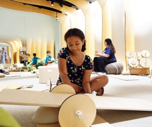 There are a variety of hands-on stations at the 81st Street Studio, the new STEM and art-inspired play space at The Met. 
