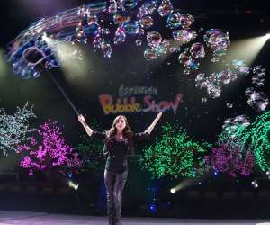 Take in the impressive bubble artistry at the Gazillion Bubble Show, which comes to the Mayo Arts Center this weekend. Photo by Kyle  Froman