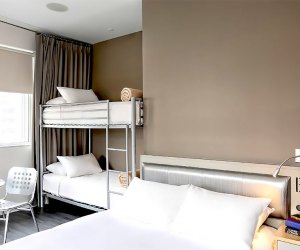 NU Hotel's family-friendly rooms include bunk beds.