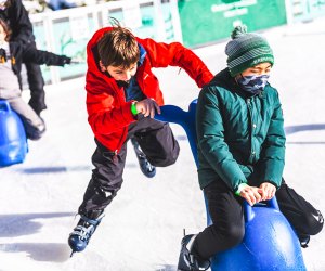 Image of children at outdoor ice skating rink in Boston