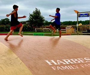 Load up on juicy watermelon then hit the Barnyard Adventure for all-ages fun at Harbes Family Farm. Photo by author