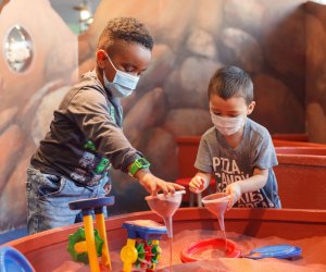 Sand, water, and more sensory fun await at Totally Tots at the Brooklyn Children's Museum. Photo courtesy of the museum