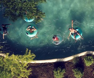 Float down the lazy river at Hyatt Regency Lost Pines Resort and Spa. 