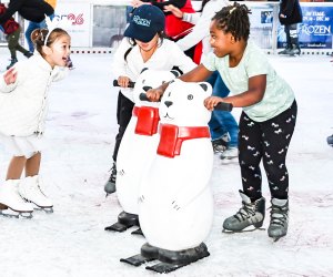 Let these polar bears give you a hand keeping your balance on the ice! Photo courtesy of the Union Square Ice Rink, Facebook