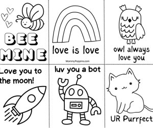 Mommy Poppins has a whole slew of Valentine's Day printable coloring pages for you to download.