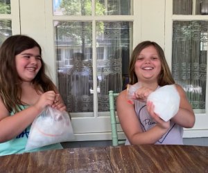 Two girls shake their ice cream in a bag!