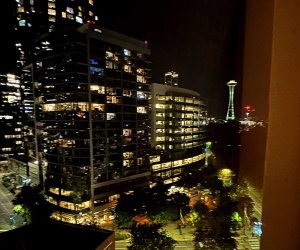 A spectacular view from the windows of the Pan Pacific Hotel Seattle.