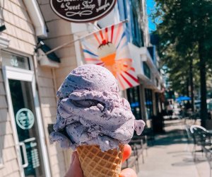 Ice creams and Italian ices are made on-site at the Village Creamery & Sweet Shop. 