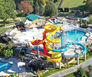 Splash in all seasons at Rocking Horse Ranch, which has supersized water slides outdoors, and an indoor water park. Photo courtesy of the resort